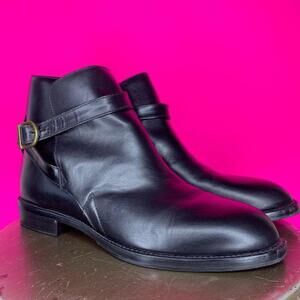 Nine West Black Leather Wrap Strap Ankle Boots US 9